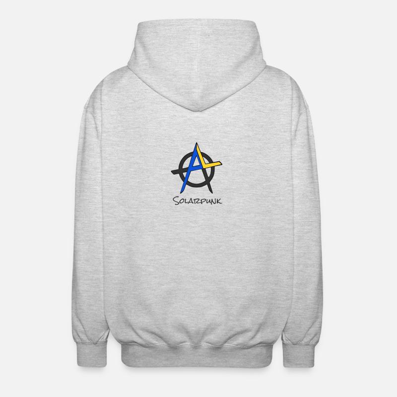 Anarchy - Solarpunk - Unisex Hooded Jacket - light heather grey