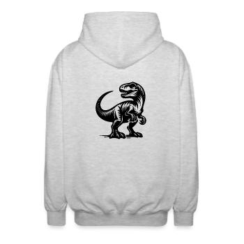 Mignon petit enfant Raptor dinosaure - Veste à capuche unisexe - gris clair chiné - Dos - AI Model Male 185 light (185cm)