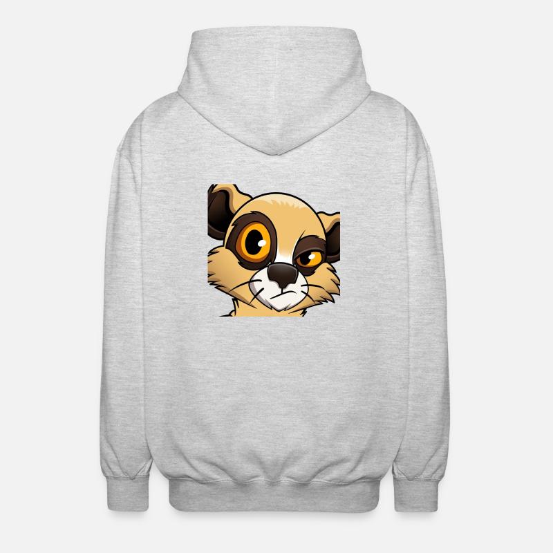 Suricate « Pas impressionné » - Veste à capuche unisexe - gris clair chiné