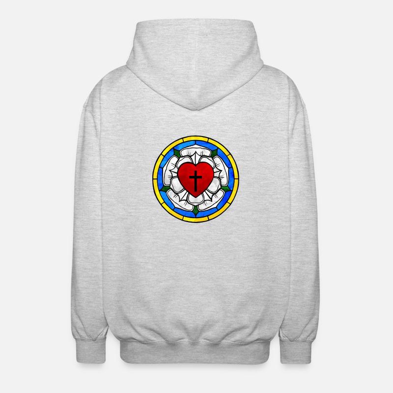 Lutheran Rose - Unisex Kapuzenjacke - Hellgrau meliert