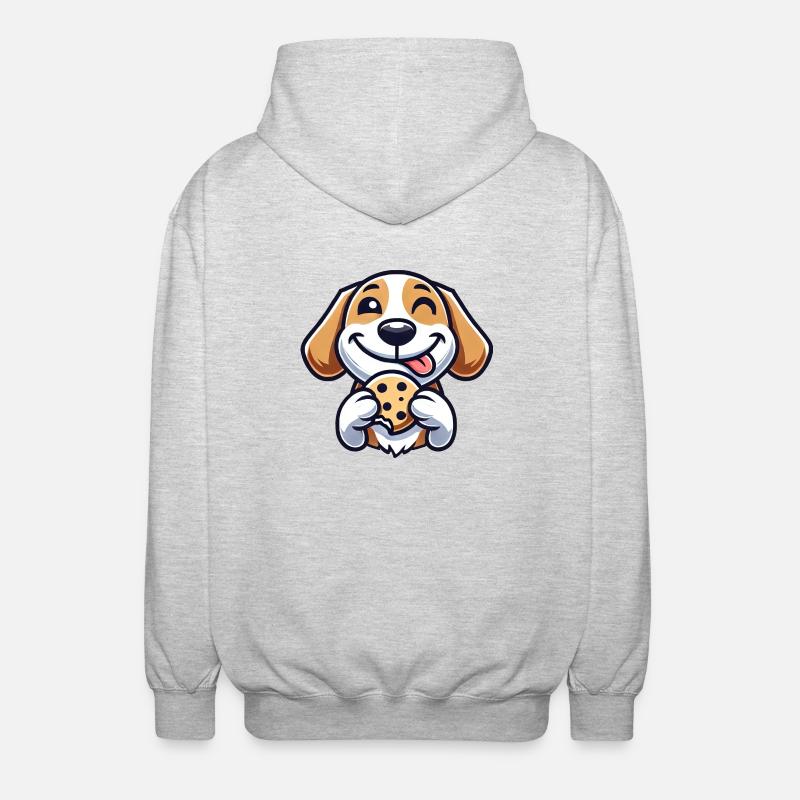 Beagle Dog Dessert Cookie Candy - Unisex Hooded Jacket - light heather grey