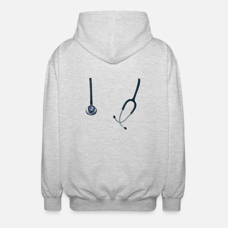 Stethoskop - Unisex Kapuzenjacke - Hellgrau meliert