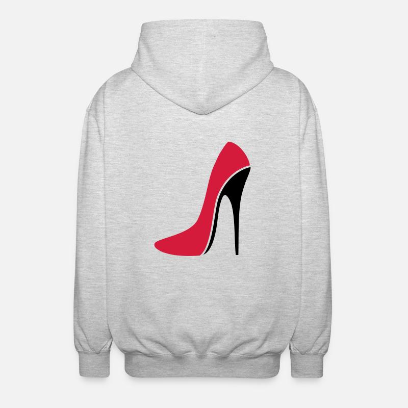 Sexy Stiletto / High Heel - three - Unisex Hooded Jacket - light heather grey