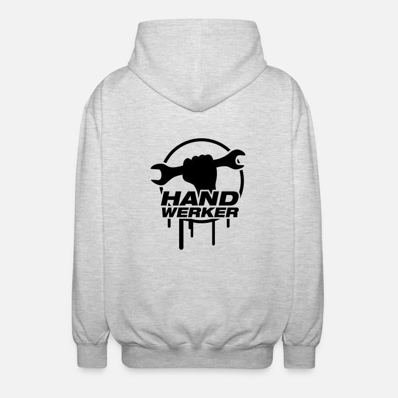 handwerker_logo_f1 - Veste à capuche unisexe - gris clair chiné