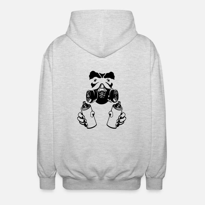 singe graffiti - Veste à capuche unisexe - gris clair chiné