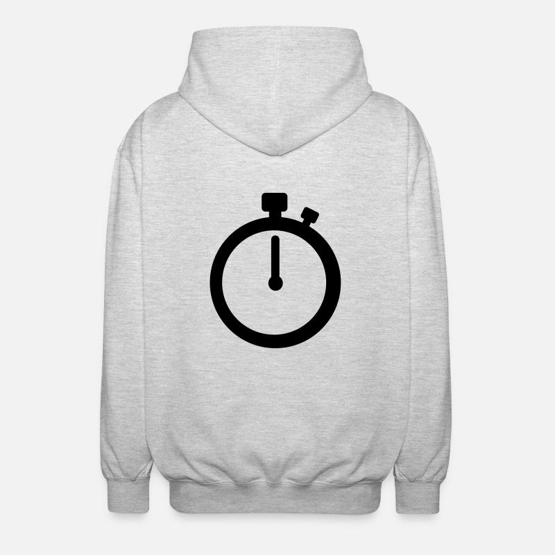 Stoppuhr - Unisex Kapuzenjacke - Hellgrau meliert
