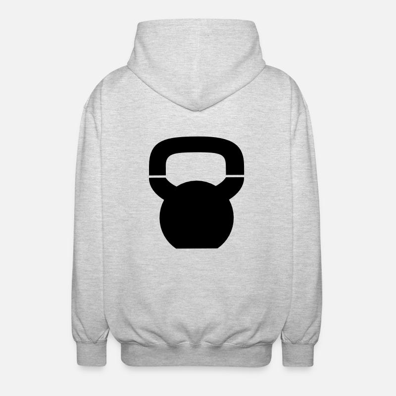 Kettlebell - Unisex Kapuzenjacke - Hellgrau meliert
