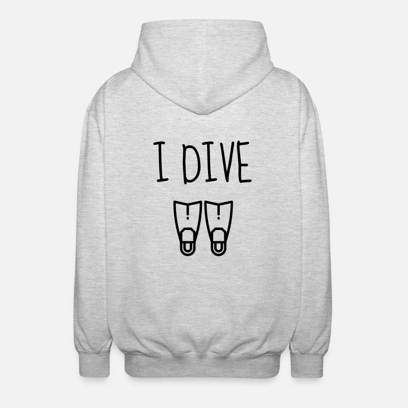 Plongée Sous-Marine / Plongeur / Diver / Natation - Veste à capuche unisexe - gris clair chiné