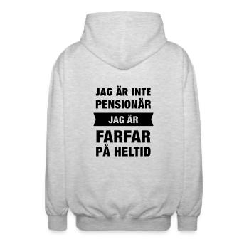 Pensionär Jag är farfar på heltid - Unisex Hooded Jacket - light heather grey - Back - AI Model Male 185 light (185cm)