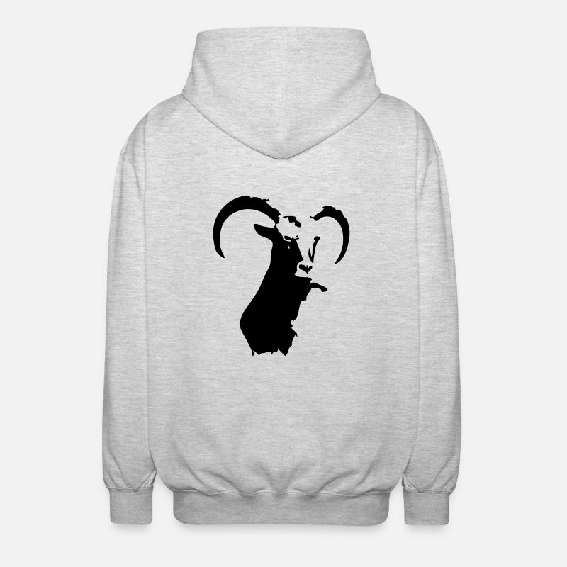 steinbock tier - Unisex Kapuzenjacke - Hellgrau meliert