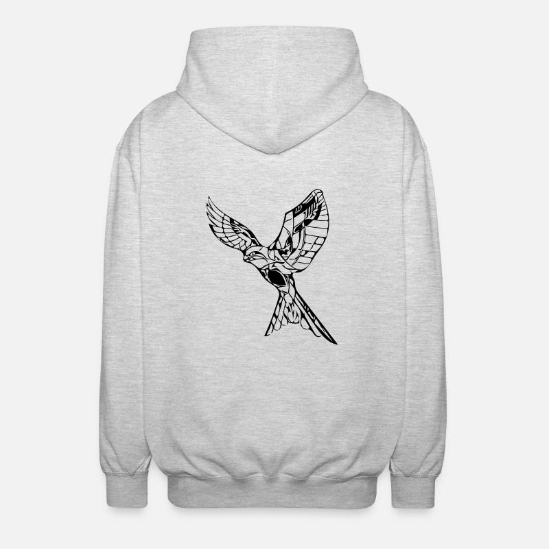 Faucon volant élégant - Veste à capuche unisexe - gris clair chiné