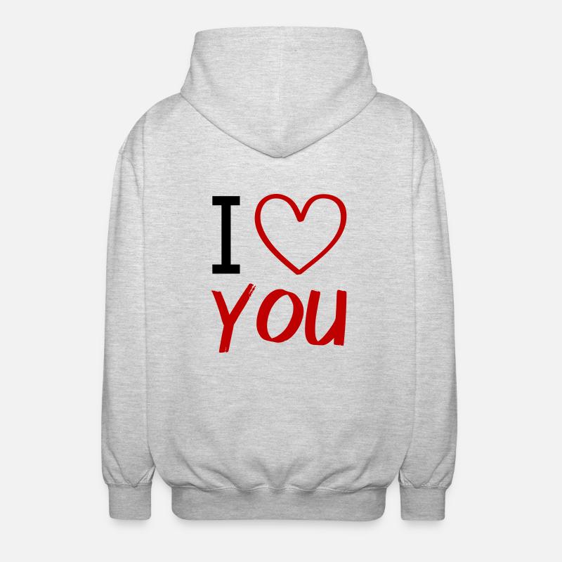 Je t’aime - Veste à capuche unisexe - gris clair chiné