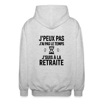 J’suis à la retraite,cadeau départ à la retraite - Veste à capuche unisexe - gris clair chiné - Dos - AI Model Male 185 light (185cm)