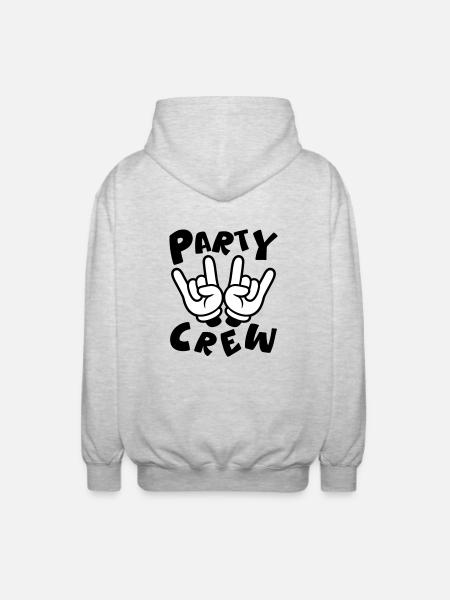 Party Crew Hand Funny - Unisex Hooded Jacket - light heather grey