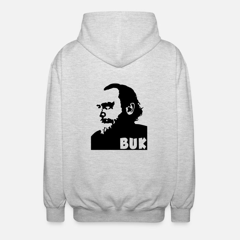 Charles Bukowski - Unisex Kapuzenjacke - Hellgrau meliert