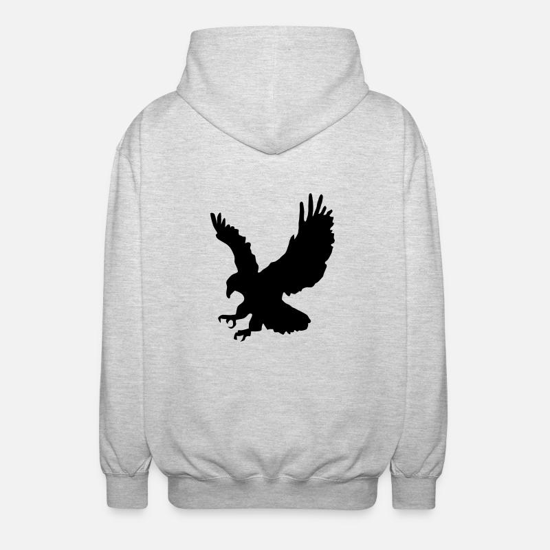 Swooping Hunting Eagle - Unisex Hooded Jacket - light heather grey