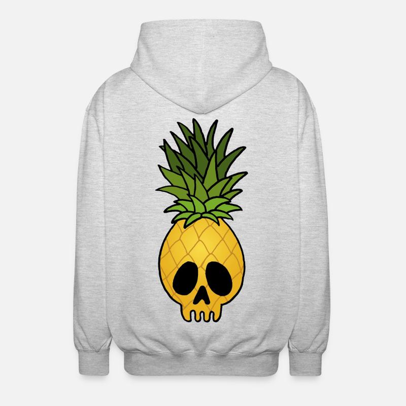 Ananas-Schädel - Unisex Kapuzenjacke - Hellgrau meliert