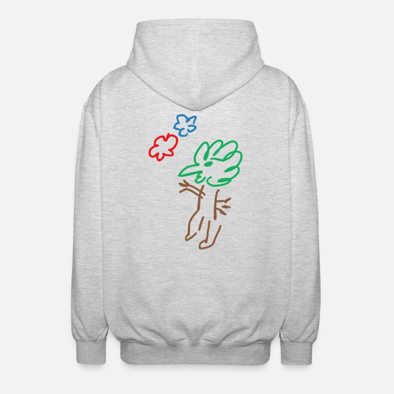 Vogel - Bird - Baum - Tree - Natur - Abstrakt - Unisex Kapuzenjacke - Hellgrau meliert