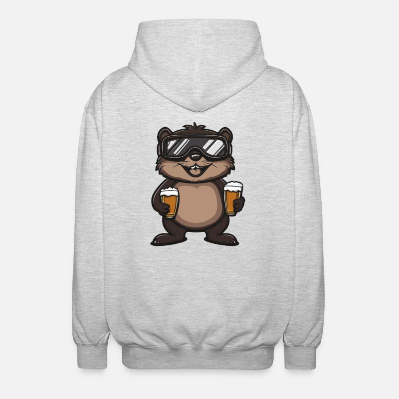 Beaver Après Ski Beer Comic - Unisex Hooded Jacket - light heather grey