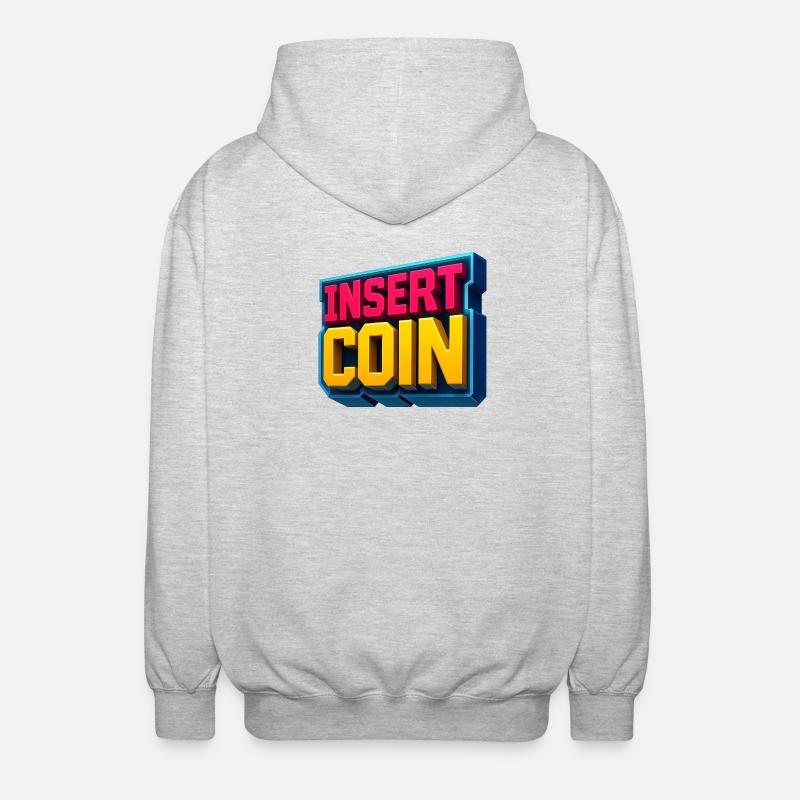 Conception de jeu rétro néon - Veste à capuche unisexe - gris clair chiné