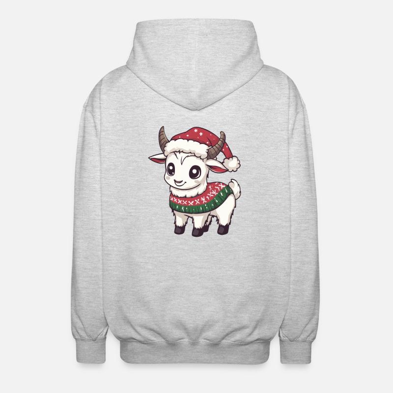 Mountain Goat Christmas Comic - Unisex Hooded Jacket - light heather grey