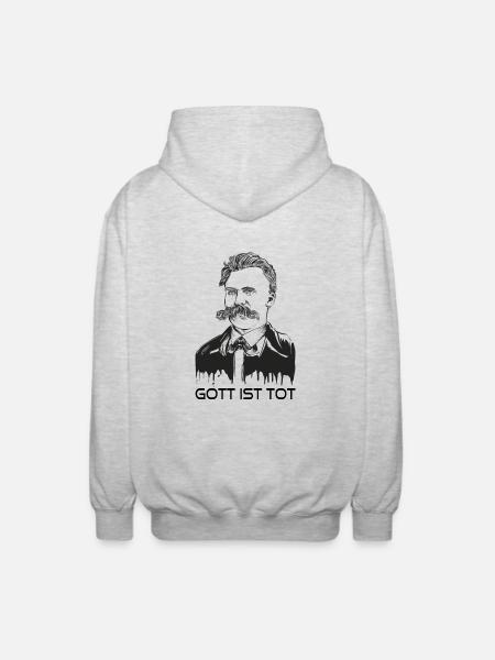 God is dead Friedrich Nietzsche, Zarathustra - Unisex Hooded Jacket - light heather grey