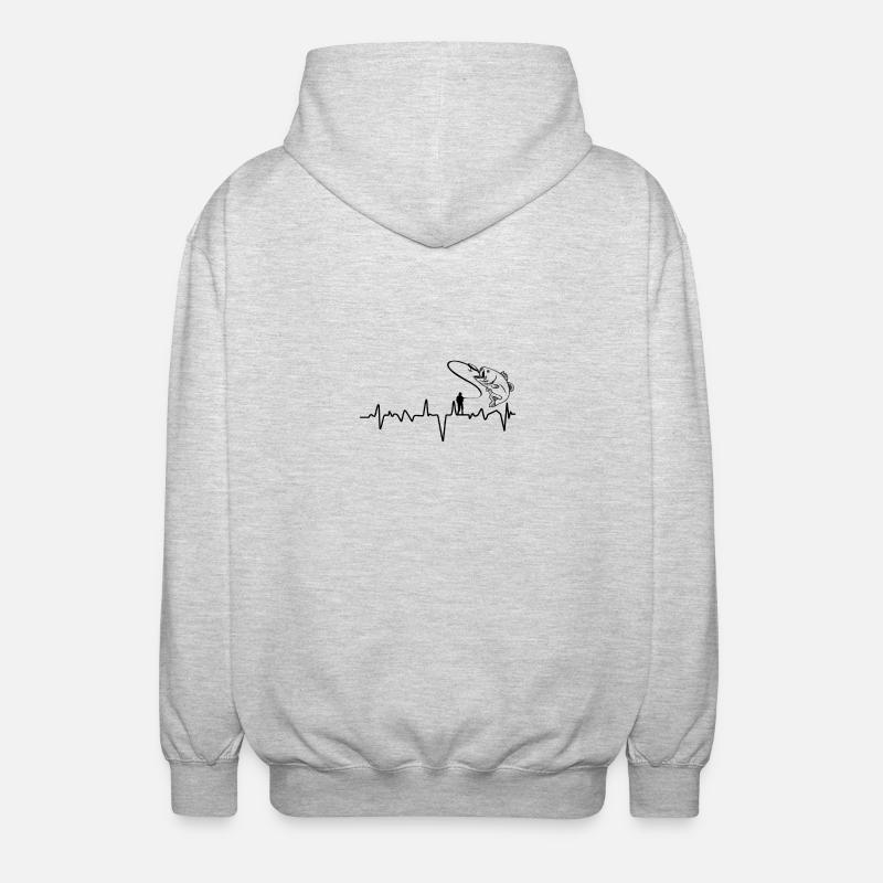 Fishing Evolution Fish - Unisex Hooded Jacket - light heather grey
