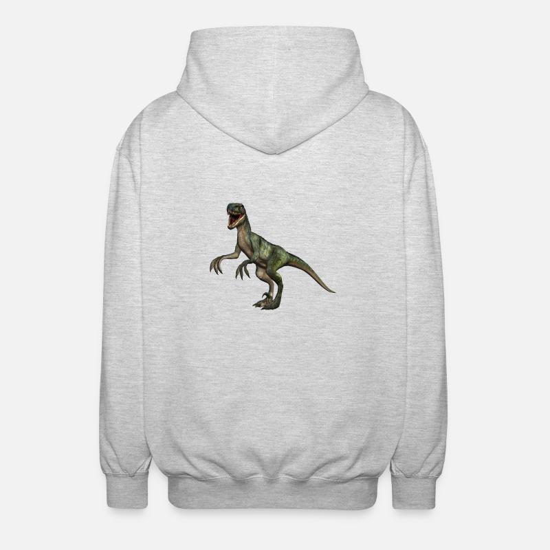 dinosaure Velociraptor 4 - Veste à capuche unisexe - gris clair chiné