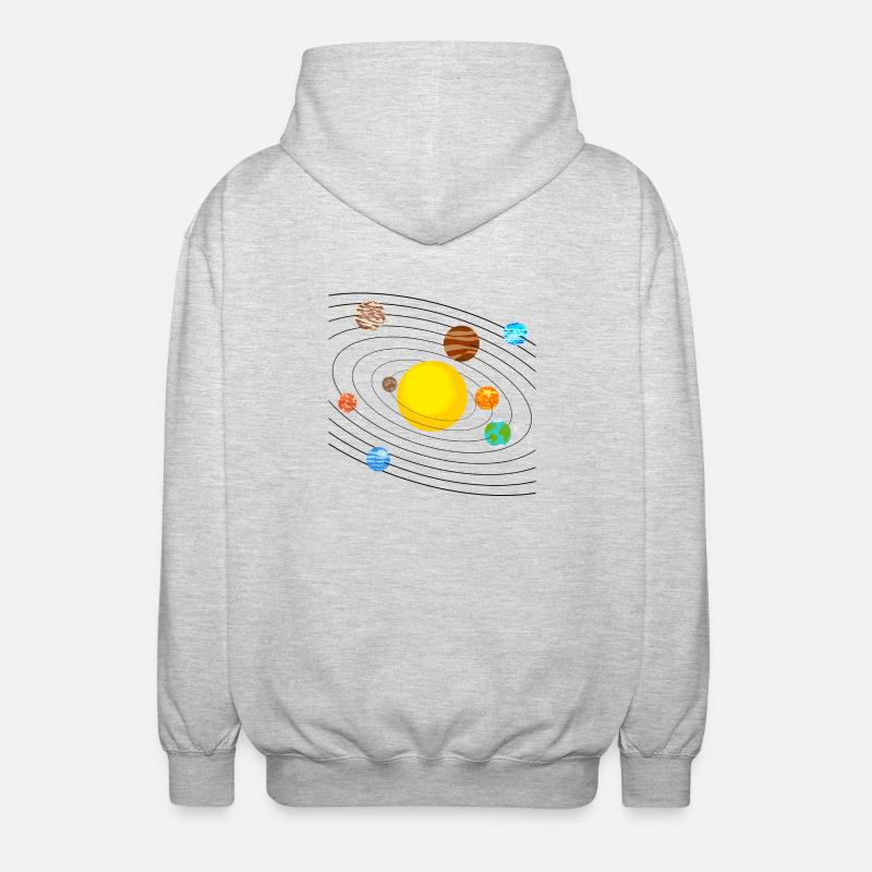 solar system - Unisex Hooded Jacket - light heather grey