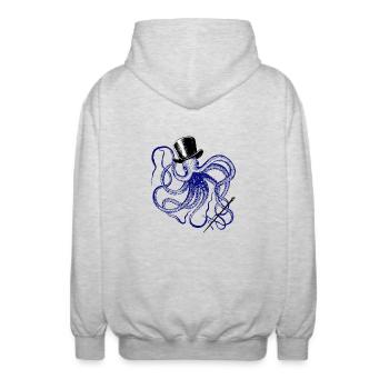 Octopus Magician Vodoo Monster Octopus Squid Ink - Unisex Hooded Jacket - light heather grey - Back - AI Model Male 185 light (185cm)