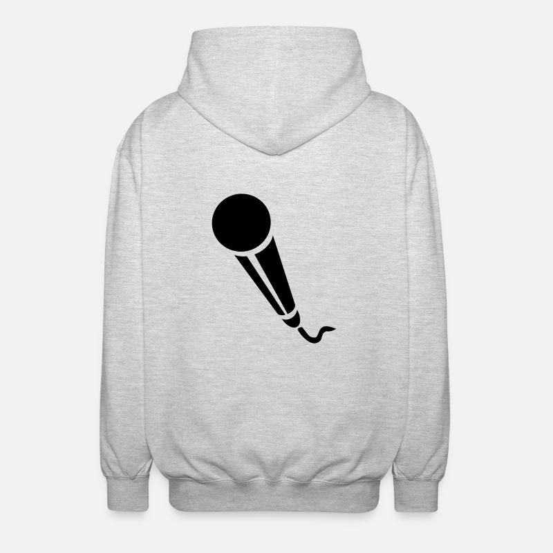 Mikrofon - Musik - Unisex Kapuzenjacke - Hellgrau meliert