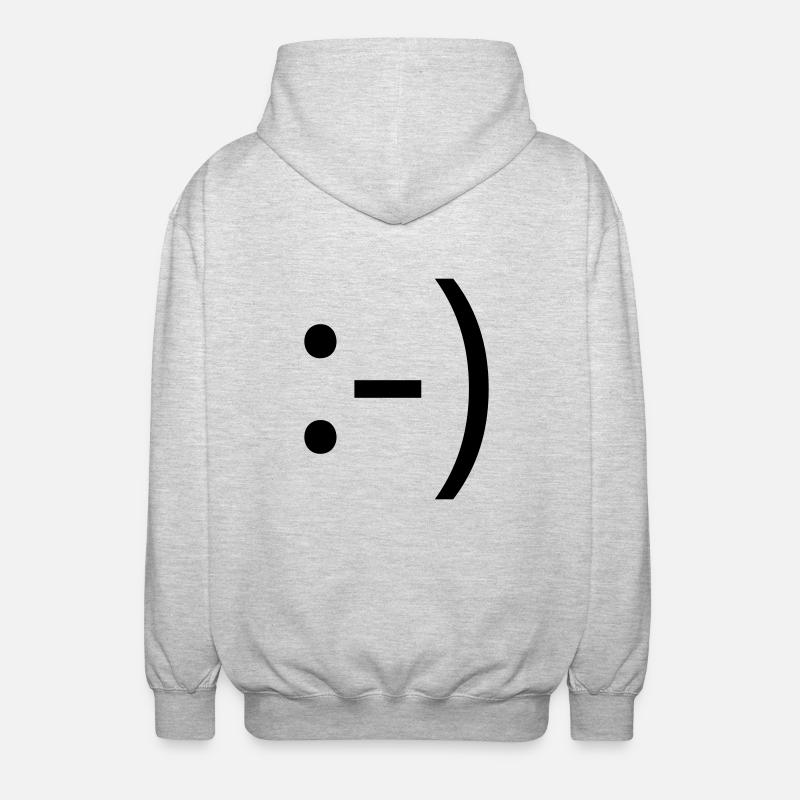 smile :-) - Unisex Kapuzenjacke - Hellgrau meliert