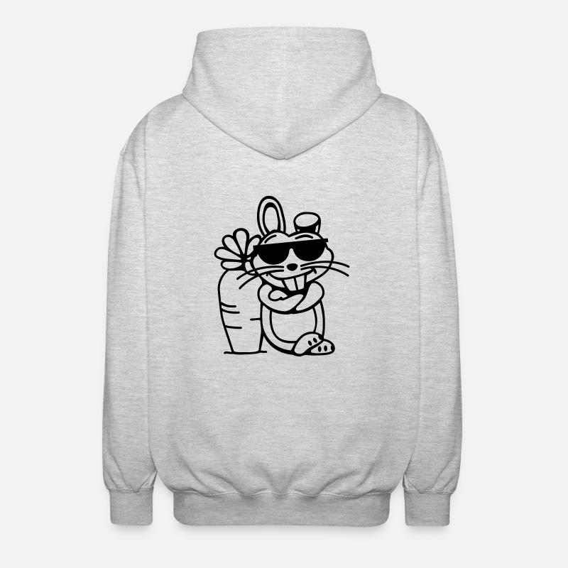 Cooler Hase (vec) - Unisex Kapuzenjacke - Hellgrau meliert