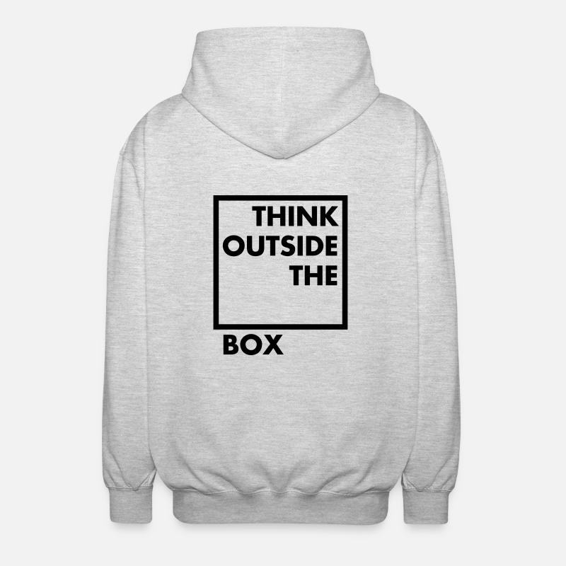 Think outside the box - Unisex Kapuzenjacke - Hellgrau meliert