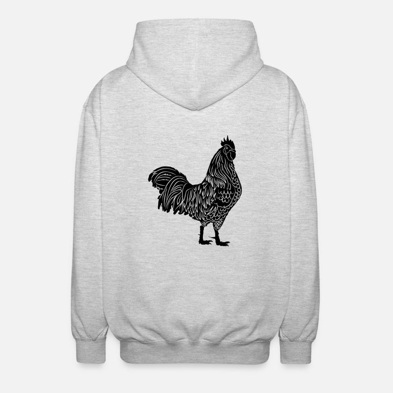 chicken113 - Veste à capuche unisexe - gris clair chiné