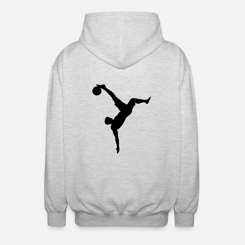 Fussball Fallrückzieher - Unisex Kapuzenjacke - Hellgrau meliert