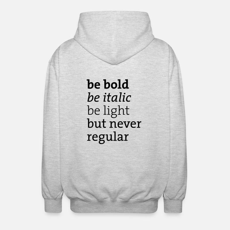 be never regular - Unisex Hooded Jacket - light heather grey