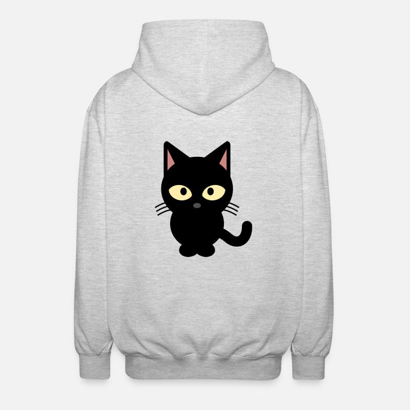 chat noir - Veste à capuche unisexe - gris clair chiné