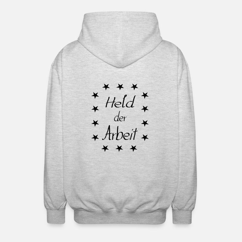 Held der Arbeit - Unisex Kapuzenjacke - Hellgrau meliert