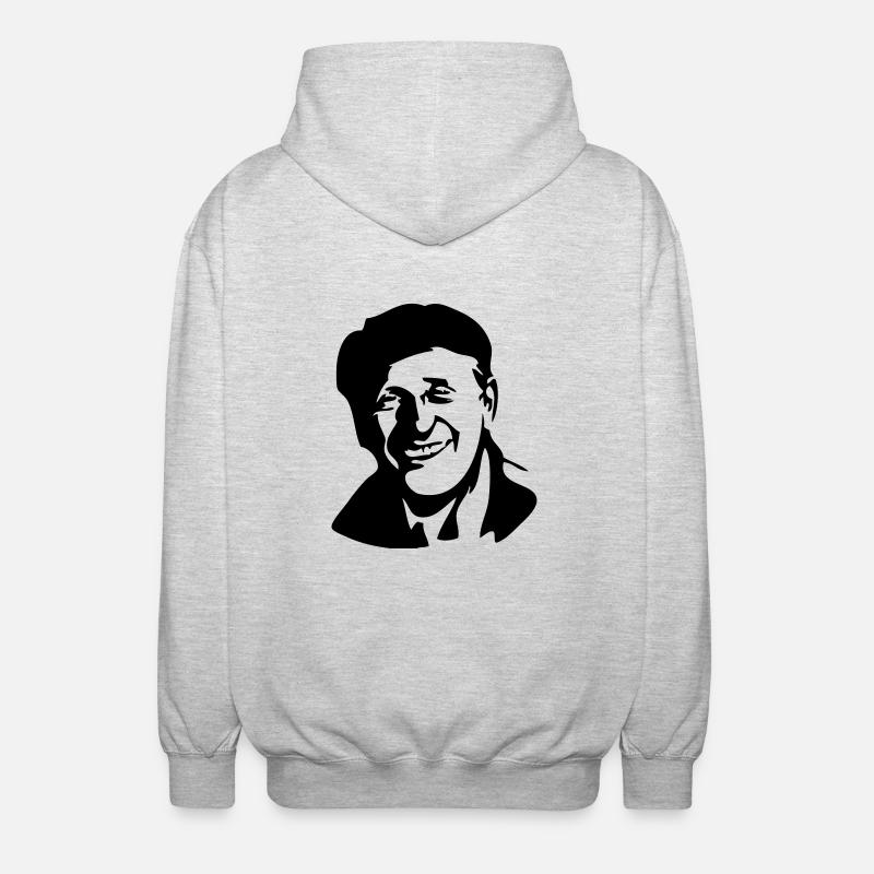 bourvil - Veste à capuche unisexe - gris clair chiné