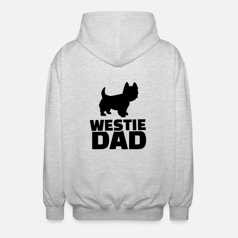 Westie Dad - Veste à capuche unisexe - gris clair chiné