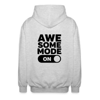 Awesome Mode (On) - Unisex Kapuzenjacke - Hellgrau meliert - Hinten - AI Model Male 185 light (185cm)