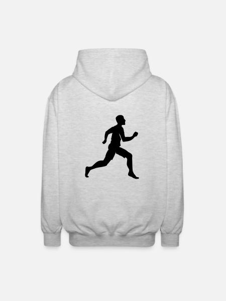 Runner / Läufer (1c) - Unisex Kapuzenjacke - Hellgrau meliert
