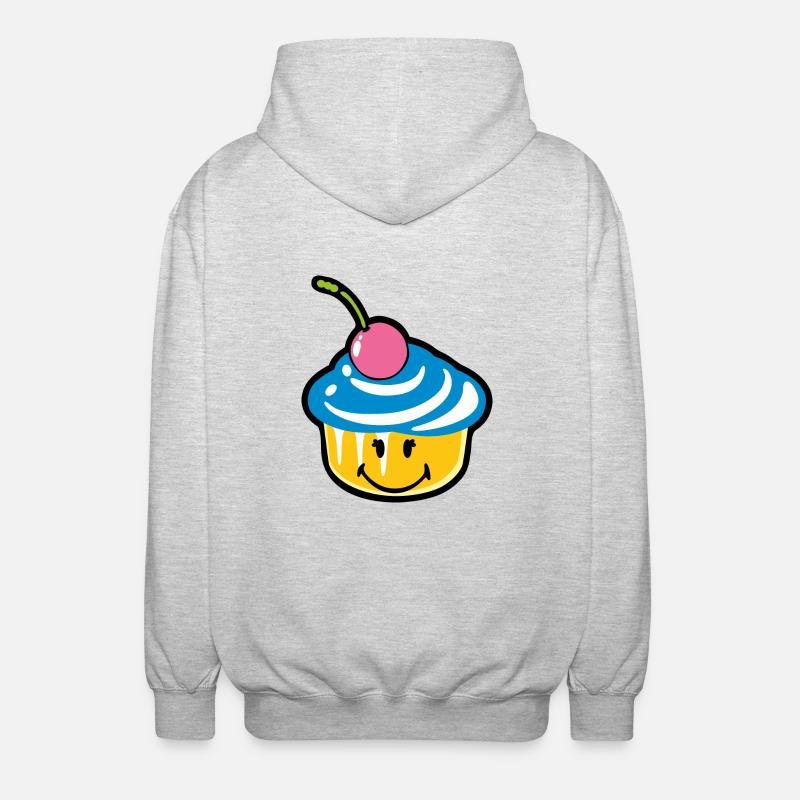 Smiley Kawaii Cupcake - Veste à capuche unisexe - gris clair chiné