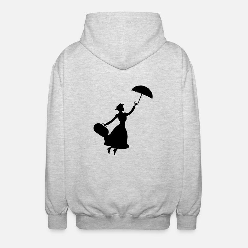 frau_regenschirm_01 - Unisex Kapuzenjacke - Hellgrau meliert