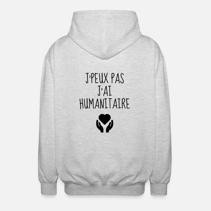 Bénévole / Humanitaire / Solidaire / Aide - Veste à capuche unisexe - gris clair chiné