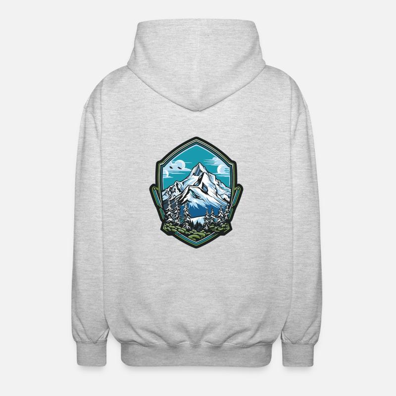 Mountains 2 - Unisex Hooded Jacket - light heather grey