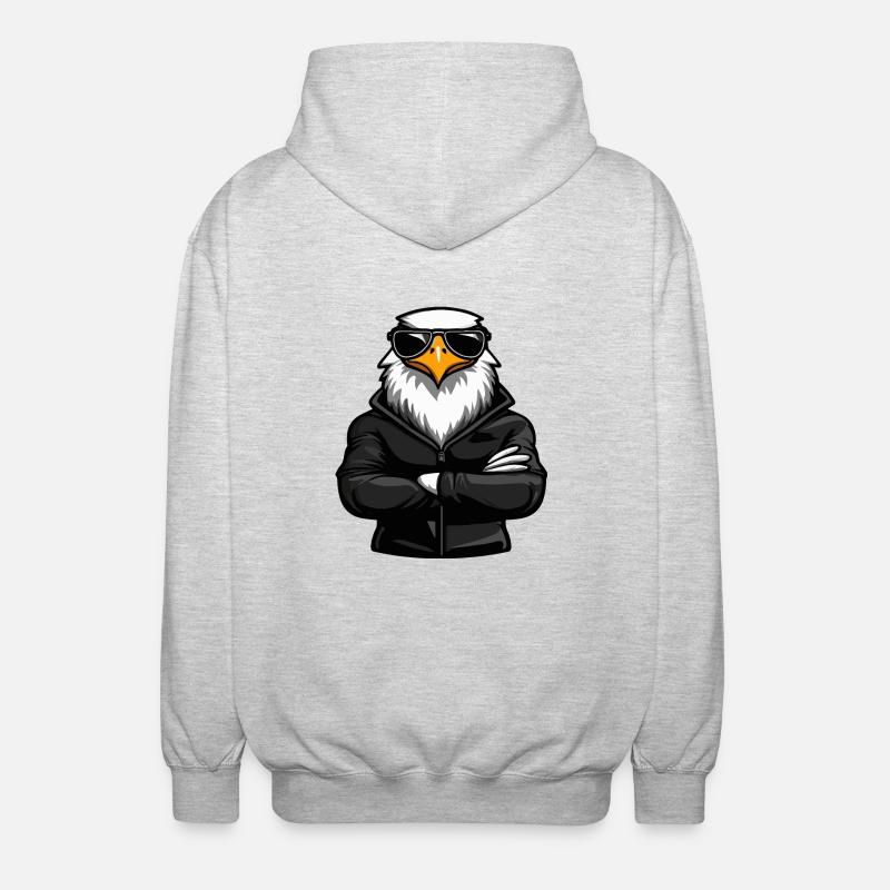 Adler Eagle Comic - Unisex Hooded Jacket - light heather grey