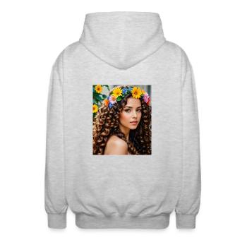 Beautiful - Unisex Hooded Jacket - light heather grey - Back - AI Model Male 185 light (185cm)