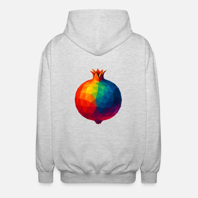 WPAP Stil - Granatapfel - Unisex Kapuzenjacke - Hellgrau meliert